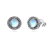 YFN Sterling Silver Earrings for Women Moonstone 925 Sterling Silver Moonstone Stud Earrings Jewellery Gifts New Year Gift for Girls Earrings