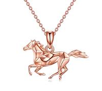YFN Sterling Silver Horse Pendant Necklace - Horse Jewellery for Women & Girls for Mom or Daughter