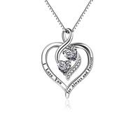 YFN Sterling Silver I Love You for Always and Forever Infinity Love Heart Cubic Zirconial Necklace Jewelry Gift for Her