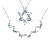 YFN Sterling Silver Star of David Necklace for Women Foldable 925 Silver Jewish Hexagram Pendant with 18”+2” Chain Hanukkah Jewelry Gift for Christmas, Valentine's Day, Mother's Day, Birthdays