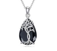 YFN Tree of Life Necklace Sterling Silver Black Tourmaline Necklace Celtic Tree Of Life Pendant Tree of Life Jewelry Gifts for Women Teens Girls Birthday