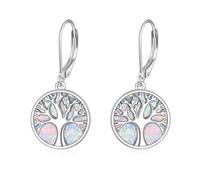 YFN Tree of Life Opal Earrings for Women 925 Sterling Silver Tree of Life Earrings for Women Earrings with Zirconia For Women