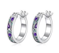 YFN Tulips Earrings Sterling Silver Tulips Flower Hoop Earring for Women Valentines Day Gift Birthday Gifts for Girls(tulip)