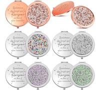 YFNVH 10 Pcs Inspirational Compact Mirrors for Women Folding Travel Pocket Mirrors Bulk Employee Appreciation Handheld Makeup Mirror Thank You Gifts for Mum Teacher Nurse Girl