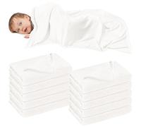 YFNVH 10 Pcs Nursery Cot Blanket Toddler Daycare Blanket Bulk 100 x 150 cm Preschool Warm Nap Blankets for Kids Cozy Soft Flannel Throw for Girls Boys Classroom Rest, White