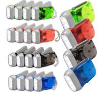 YFNVH 24 Pack Hand Crank Torches, 3 LED Mini Emergency Wind Up Lights