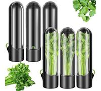 YFNVH Herb Container for the Fridge, 3 Pack Herb Storage Made of Plastic, Vanilla Freshess Cup for Keeping Cilantro, Parsley, Asparagus, Mint & More Fresh