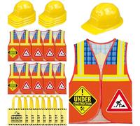 YFNVH Pack of 24 Children's Fire Brigade Costume, Fireman Costume, Firefighter Role Play Party Accessory for Children's Birthday, Halloween or Fancy Dress Party