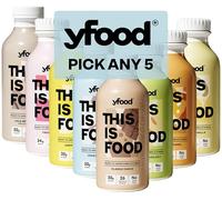 yfood - Complete Meal Replacement Drink - Pick Any 5 x 500ml - 34g protein, 26 vitamins and minerals - Choose from Classic Choco, Fresh Berry, Happy Banana, Smooth Vanilla, Salted Caramel + many more
