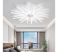 YFouCnd I 100W Ceiling Fan with Light Quiet Ceiling Fan Lights with Remote Control APP Reversible DC 6 Speed Fan Light LED Dimmable Ceiling Fan Light for Living Room Bedroom Dining Room Office,White