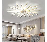 YFouCnd I 100W Ceiling Fan with Light Quiet Ceiling Fan Lights with Remote Control APP Reversible DC 6 Speed Fan Light LED Dimmable Ceiling Fan Light for Living Room Bedroom Dining Room Office,Gold
