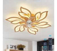 YFouCnd I 25.5" Modern Ceiling Fans with Lights and Remote Control, Dimmable 3000-6500K Silent DC Motor Reversible 6 Speeds Led Ceiling Fan Light for Bedroom Living Room Lounge Ceiling Fan Lamp-Gold