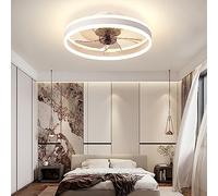 YFouCnd I 50CM Ceiling Fans with Lights LED Dimmable Fan Ceiling Light Reversible DC 6 Speeds Fan Light with Remote Control Quiet Ceiling Fan with Lamps for Bedroom Office-White