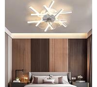YFouCnd I 60W Ceiling Fan with Light Quiet Ceiling Fan Lights with Remote Control APP Reversible DC 6 Speed Fan Light LED Dimmable Ceiling Fan Light for Living Room Bedroom Dining Room Office,White