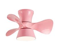 YFouCnd I Kids Ceiling Fan with Lighting Reversible Silent 6 Speeds Fan Ceiling Light LED Dimmable Ceiling Fan Light with Remote Control Modern Bedroom Quiet Ceiling Fan Light with Timer,Pink