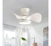 YFouCnd I Modern Small Ceiling Fans with Lights Reversible 6 Speed Silent Ceiling Fan Lights with Remote Control Smart Dimmable Ceiling Light Fan with Memory Function Bedroom Lounge-White