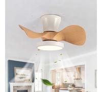 YFouCnd I Modern Small Ceiling Fans with Lights Reversible 6 Speed Silent Ceiling Fan Lights with Remote Control Smart Dimmable Ceiling Light Fan with Memory Function Bedroom Lounge-Wood
