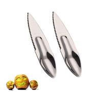 YFOX 2-Piece Kiwi Fruit Cutting Spoon,2 in 1 Reusable Avocado Fruit Cutting Spoon,Stainless Steel Cutting Spoon,Suitable for Apples,grapefruits, Papaya,Oranges (Silver)