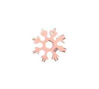 YFOZD 18 in 1 Snowflake Spanner Keyring Hex Multifunction Outdoor Hike Wrench Key Ring Pocket Multipurpose Camp Survive Hand Tools(Rose Gold White Box)