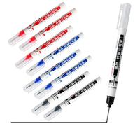 YFPOPONE 9 Pcs Deep Hole Marker, Long Nib Pen Multi-Purpose Long Head Deep Hole Pen,13.5cm Tracer Marker for Penmargin Drill Hole,Extra Long Reach (Black/Blue/Red)