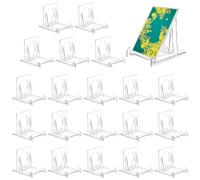 YFPOPONE Clear Acrylic Display Stand - 20 Pcs Adjustable Plastic Holder for Plates, Mobile Phones, Books, Photos - Multifunctional