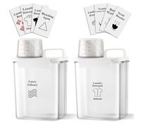 YFPOPONE Washing Powder Storage Container, 1800ml laundry detergent storage with Measuring Cup, Rice Dispenser, Cereal Storage Containers, Laundry Powder Storage Container, Pack of 2