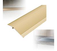 YFQYRB Floor Divider Strip, Carpet to Tile Floors Edging Trim Bridge The Height 0.4-1.6 Inch, Aluminum Floor Transition Threshold Strip(Gold,W 75mm/2.9in)