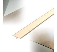 YFQYRB Self Adhesive Floor Flat Divider Strip, T Molding Floor Transition Threshold Strip, Aluminum Carpet to Tile Floors Edging Trim(Gold,W 20mm/0.8in)