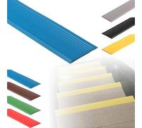 YFQYRB Staircase Step Edging Trim, Self Adhesive Stair Edge Protector for Wooden Steps Indoor, PVC Stair Nose Molding Cuttable Waterproof(Blue,W 30mm/1.2in)