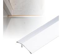 YFQYRB Transition Strip for Tile to Laminate Flooring, Aluminum Floor Transition Threshold Strip for Joining Floor Gaps, 36" Doorway Edge Trim(Silver,W 35mm/1.4in)