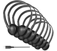 YFSFQS USB C Headphones Bulk 12 Pack for Classroom School Kids,USB Type C Headphones Class Set Compatible with Pad Smartphones (Black)
