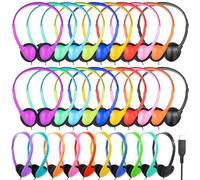 YFSFQS USB Type C Kids Headphones Bulk for School 25 Pack,Headphones with USB C Cord,Lightweight On-Ear Wired for Kids Children Teens Boys Mixed Colors