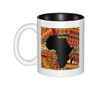 YFSGDLBN African Map Ethnic Pattern Printed Mug Ceramic Coffee Cup Interior-Colored Ceramic Mug