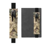 YFSGDLBN Ancient Map World Globe Printed Leather Pen Holder Bookmark Pencil Case