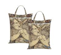 YFSGDLBN Ancient Map World Globe printed Travel dirty laundry bag clothes pack Storage Basket Bag