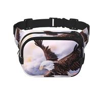 YFSGDLBN Bald Eagle Printed Square Double Layer Waist Bag Daily Casual Chest Bag