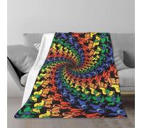 YFSGDLBN Bear Dancing Tie Dye printed Blanket Air conditioner fleece blanket