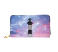 YFSGDLBN Beauty Lighthouse Printed Long Genuine Leather Wallet Coin Purse Clutch Wallet Zip Card Storage Bag