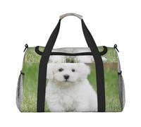 YFSGDLBN Bichon Frise Dog printed Hand Travel Bag Handbag Foldable Beach Bag