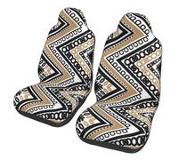 YFSGDLBN Black White Tan Zigzag printed Car Seat Protective Covers Universal Front Seat Covers