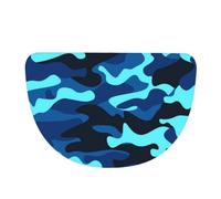 YFSGDLBN Blue Camo printed Flannel semi-circular floor mat Washable Carpet Entrance rug