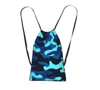 YFSGDLBN Blue Camo printed Storage bag with a drawstring backpack Sports Gym Bag