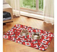 YFSGDLBN Canadian flag printed Pet absorbent leather tablecloth Washable decorative mat