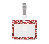 YFSGDLBN Canadian Flag Printing Card Badge Holder ID Badge with Lanyard