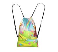 YFSGDLBN candy land printed Storage bag with a drawstring backpack Sports Gym Bag