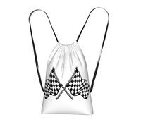 YFSGDLBN Checkered Flags Race Flag printed Storage bag with a drawstring backpack Sports Gym Bag