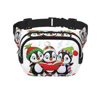 YFSGDLBN Christmas Penguin Printed Square Double Layer Waist Bag Daily Casual Chest Bag