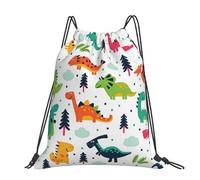 YFSGDLBN Colorful Dinosaurs printed Large-sized casual drawstring backpack Sports Gym Bag