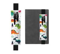 YFSGDLBN Colorful Dinosaurs Printed Leather Pen Holder Bookmark Pencil Case