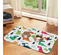 YFSGDLBN Colorful Dinosaurs printed Pet absorbent leather tablecloth Washable decorative mat